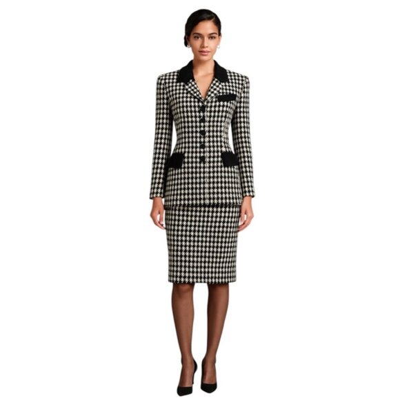 Gruppo Americano Vintage Houndstooth Single Breasted Blazer - Picture 16 of 16